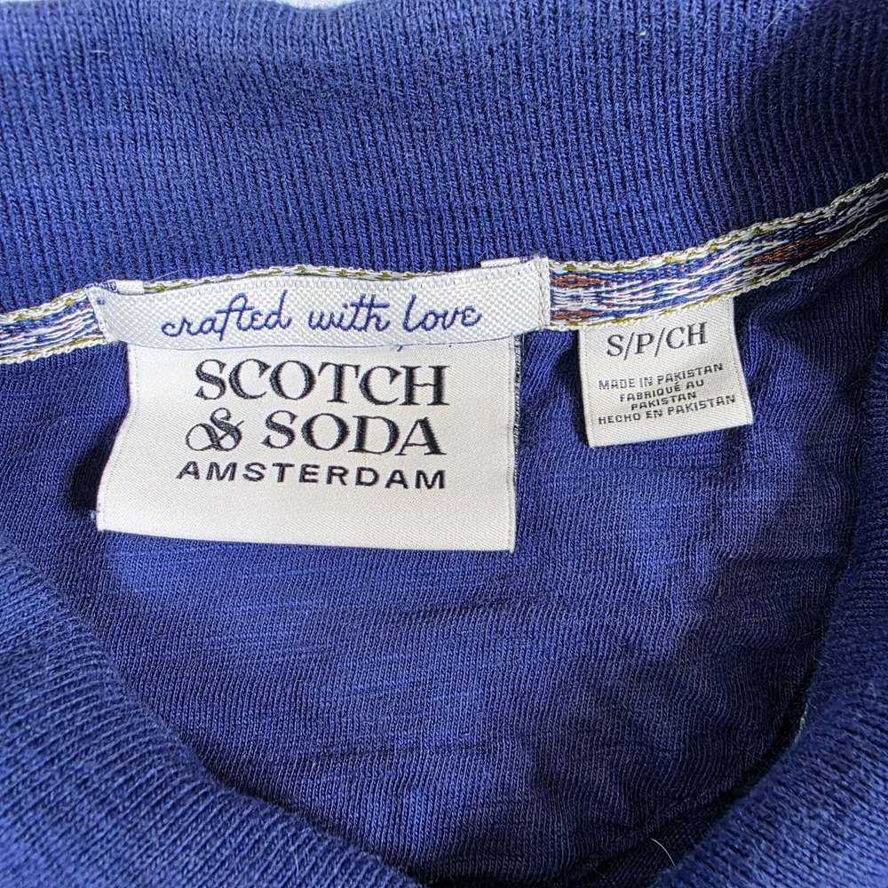 Scotch & Soda Amsterdam Polo Shirt Men's Size S/P Small Blue Cotton Casual - Picture 4 of 12